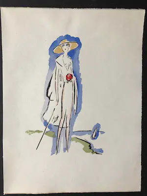 Kees van Dongen - Kees van Dongen - Elegante vrouw aan zee - 1925 kopen? Bied vanaf 275!