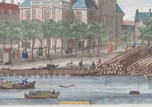 Isaac Tirion - Amsterdam Oosterkerk Oude Gravure Stadsgezicht 1760 kopen? Bied vanaf 50!