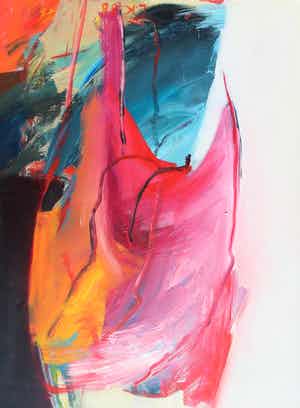 Loes Kurpershoek - Abstracte compositie, acrylverf op doek ( groot!) verkocht voor € 299!