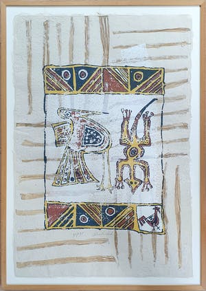 Carla Raadsveld - Zeefdruk op geschept papier: "Afrika I" - Ingelijst kopen? Bied vanaf 35!