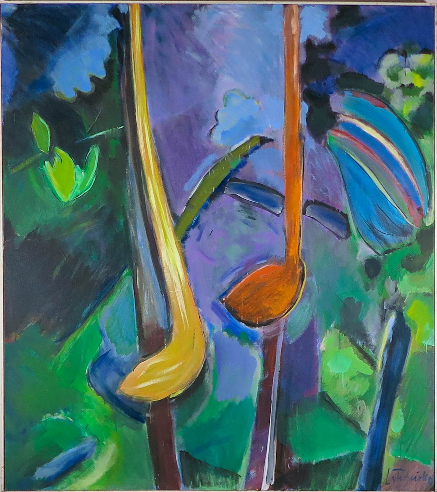 Louise van Terheijden - Acryl op doek, Klepels - Ingelijst (Zeer Groot!) verkocht voor € 150!