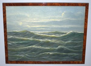 Niet of onleesbaar gesigneerd - zicht op volle zee - olieverf kopen? Bied vanaf 10!