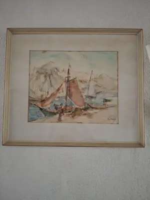 Hein Heertjes - Landschap met boten kopen? Bied vanaf 100!