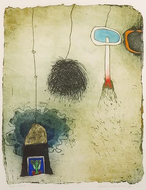 Michel van Overbeeke - Kleurenets met bladgoud, Nile I - Ingelijst kopen? Bied vanaf 60!