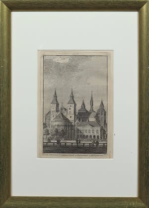 Hendrik Spilman - Gravure, De Vrythof, st. St. Servaaskerk en Hoofdwagt te Maastricht - Ingelijst kopen? Bied vanaf 10!