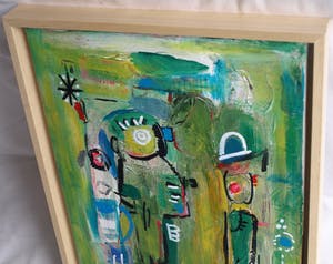 Jasper Banen - Acrylverf op doek , ingelijst , “De verhalenverteller” – 2006 kopen? Bied vanaf 85!