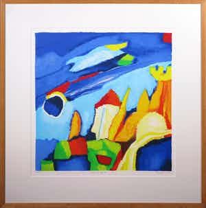 Saskia Bremer - Zeefdruk, Tower of David- Ingelijst verkocht voor € 35!