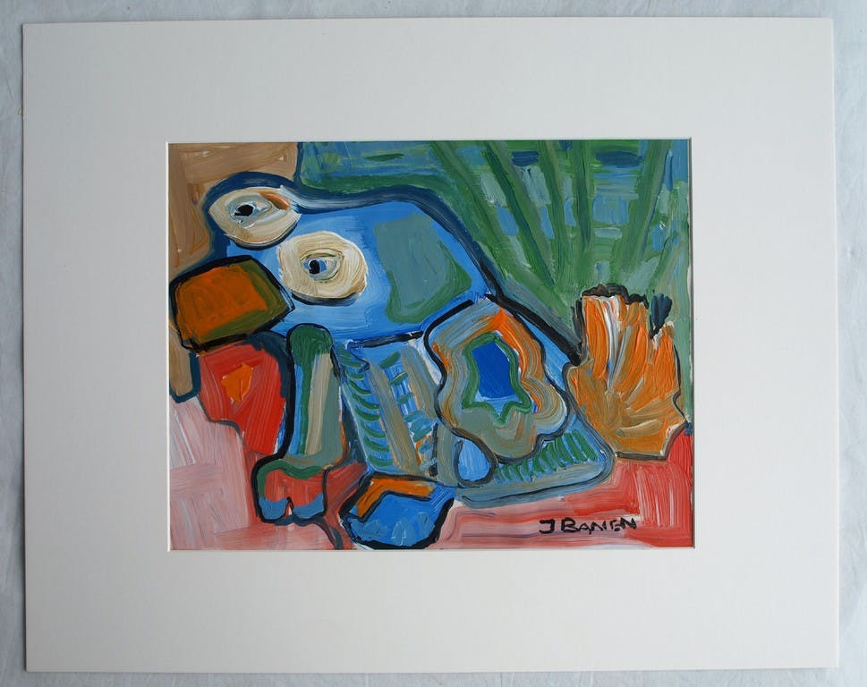 Jasper Banen - Acrylverf op papier , De Onschuldige – gesigneerd – 1993  kopen? Bied vanaf 55!