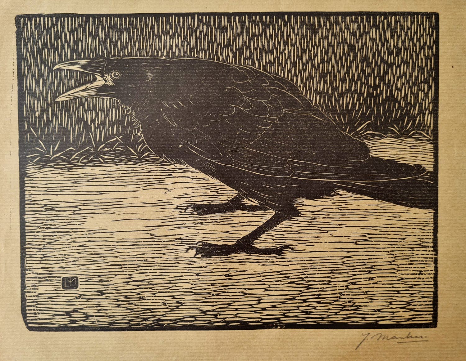 Jan Mankes - Houtsnede Zwarte Kraai - Gesigneerd - 1918 kopen? Bied vanaf 325!