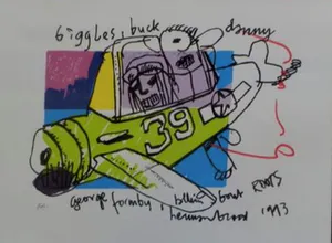 Herman Brood - Kleurenzeefdruk BIGGLES --IN NIEUWE LIJST!!! kopen? Bied vanaf 325!