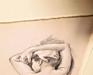 Francine van Hove - Lithografie auf Büttenpapier "The Nose the Pillow" Passepartout Rahmen kopen? Bied vanaf 90!