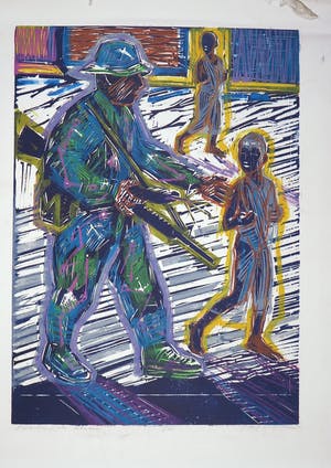 Luuk Scholten - Houtsnede, Krantenfoto kopen? Bied vanaf 1!