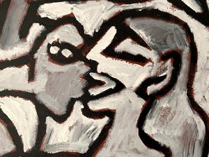 Michael Winkel - acrylverf op paneel - 'Verdeelde ik-functie' - 1985 kopen? Bied vanaf 1!