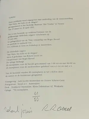 Roger Raveel - Het niets, het licht en de dingen kopen? Bied vanaf 150!