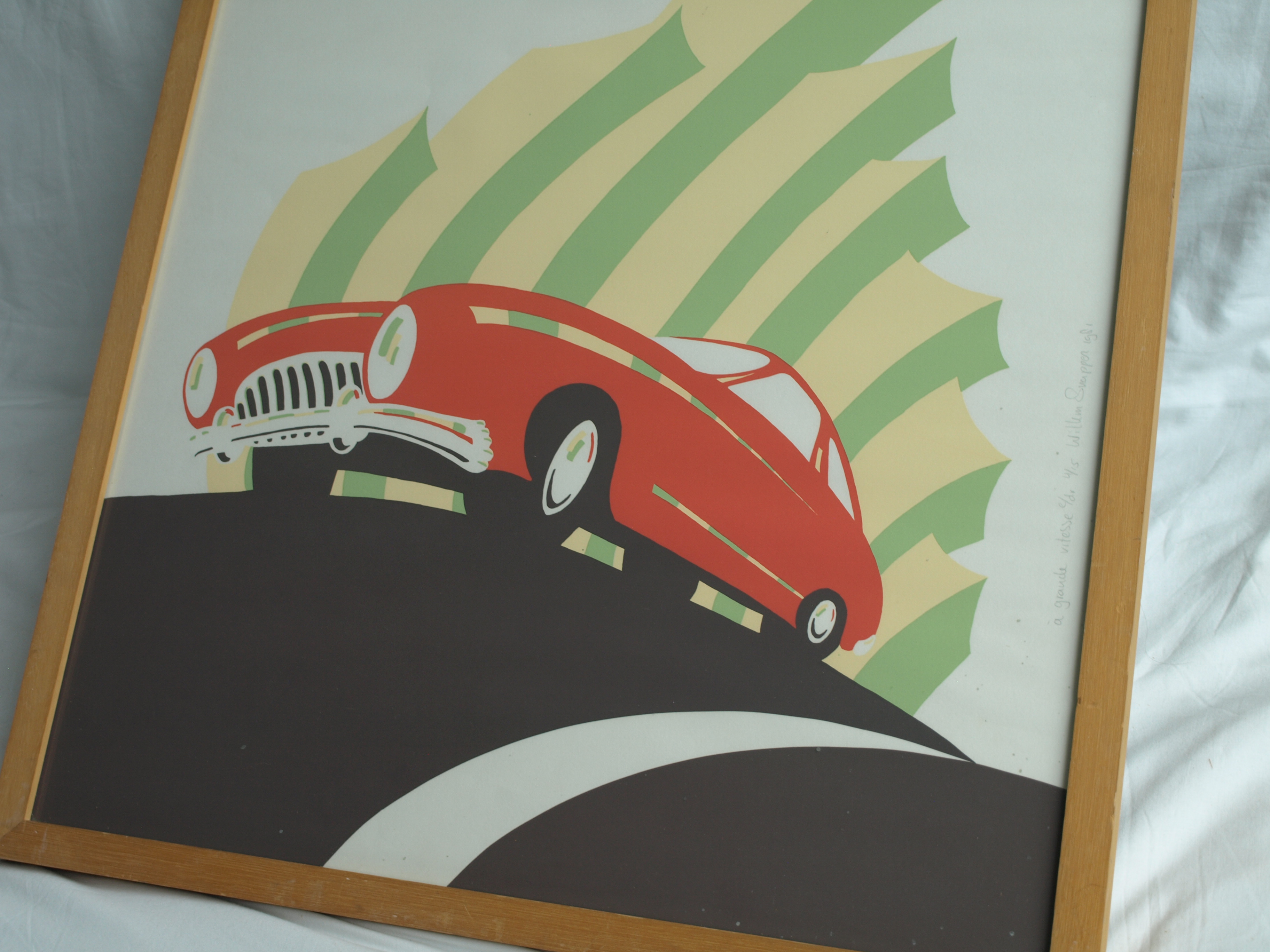 Willem Snapper - Zeefdruk , À grande vitesse – gesigneerd & ingelijst - 1981  kopen? Bied vanaf 1!
