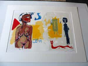 John Lie a Fo - Zeefdruk, titel, "Obia ". verkocht voor € 40!