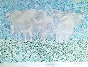 Jan Cremer - Jan Cremer – 2x ‘Sneeuw’ (ingelijste zeefdruk + gesigneerd boek) kopen? Bied vanaf 740!