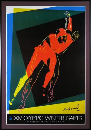 Andy Warhol - Gesigneerd affiche, XIV Olympic Winter Games - Ingelijst (Groot) kopen? Bied vanaf 1!