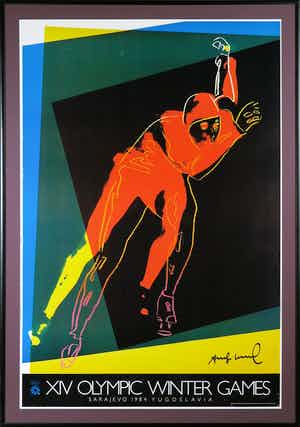 Andy Warhol - Gesigneerd affiche, XIV Olympic Winter Games - Ingelijst (Groot) verkocht voor € 1!