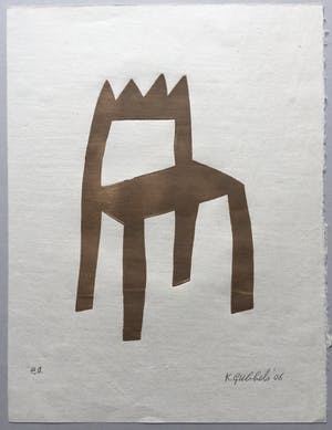 Klaas Gubbels - houtdruk 'Koningsstoel ’ - 2006 - oplage EA kopen? Bied vanaf 350!