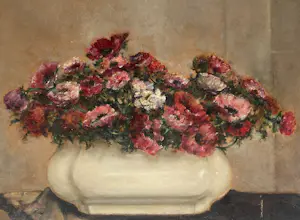Jan De Graef - Olieverf op board , Bloemstilleven - 59 x 69 cm. kopen? Bied vanaf 50!