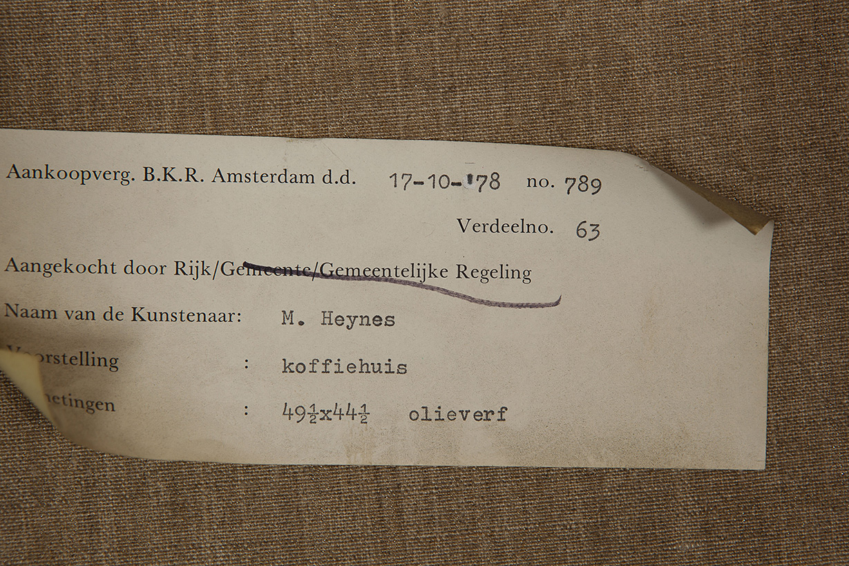 Marius Heijnes - Koffiehuis - Olieverf op doek - gesigneerd r.o. - BKR Amsterdam - 1978 kopen? Bied vanaf 75!