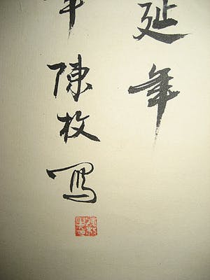 Niet of onleesbaar gesigneerd - De inktkleur van een handgeschilderde Ga schilderij levensduur kraan ChenMei陈枚《松 kopen? Bied vanaf 10!