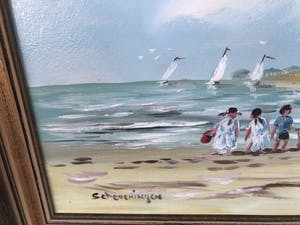 Henk Poeder - Vrolijk Strandgezicht bij Scheveningen kopen? Bied vanaf 100!