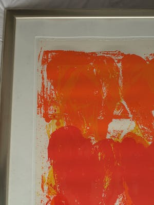 Jan Cremer - Grote ingelijste zeefdruk , Tulipfield – 1997, Voor Peter & Yvonne Loeb – 10/60 kopen? Bied vanaf 1!