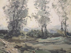 Gerard Roemers - Frankrijk, Zandpad langs beek.. kopen? Bied vanaf 80!