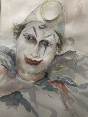 Carel Verbraak - 2 Schitterende gesigneerde aquarellen in passe-partout van " CLOWN " kopen? Bied vanaf 45!