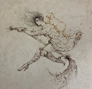 Leonor Fini - Aquatint La Sorcière sur le Balai kopen? Bied vanaf 50!