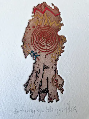 Yoka Voorbach - DRIE abstracte handgekleurde reliëf etsen - zeer kleine oplage (25) kopen? Bied vanaf 48!