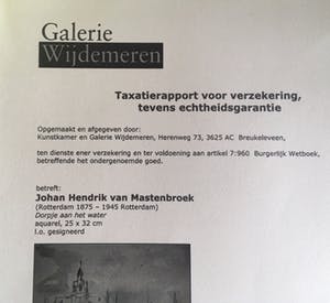 Johan Hendrik van Mastenbroek - Voorstudie Aquarel Dorpje aan het Water kopen? Bied vanaf 500!
