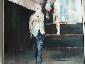 Ton van der Werf - Acrylverf op papier , “Zonder titel” – GROOT & ingelijst kopen? Bied vanaf 100!