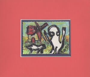 Lotti van der Gaag - gemengde techniek op papier | 'Molen én weiland in Holland' | 1992 kopen? Bied vanaf 300!