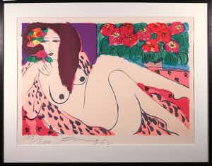 Walasse Ting - Zeefdruk, Zonder titel - Ingelijst (Groot) verkocht voor € 500!