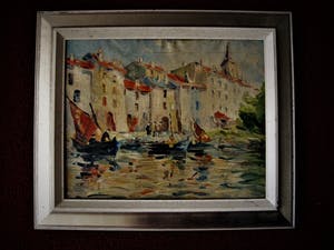 Niet of onleesbaar gesigneerd - Frankrijk 1942 - Olieverf - Normandie - de haven van Honfleur - gesigneerd kopen? Bied vanaf 1!