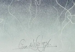 Poen de Wijs - Bijzondere (want abstract) Aquarel -1976- "on-volledig droombeeld"potloodgesign. kopen? Bied vanaf 56!