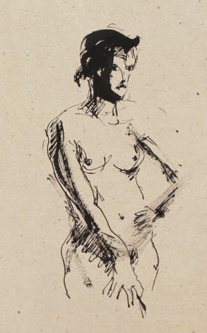 Niet of onleesbaar gesigneerd - 'Naaktstudie' - pentekening kopen? Bied vanaf 1!