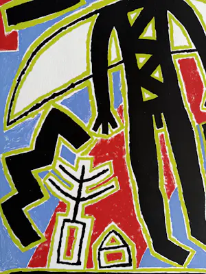 Ferenc Gogos - handgesigneerde kleurenlitho | 'Vogelman' | 1995 kopen? Bied vanaf 150!