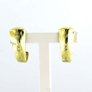 BWG gele oorbellen met single cut geslepen diamant 0,03ct - F/G - VS/SI verkocht voor € 65!