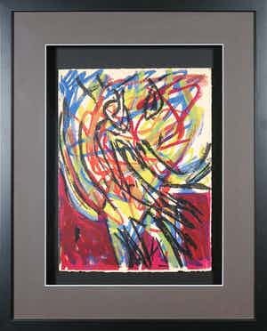 Karel Appel - Litho uit Rhapsodie de ma nuit - Ingelijst verkocht voor € 1!