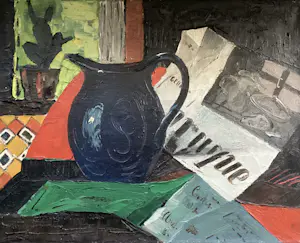 Peter van den Braken - Stilleven met blauwe kan en cactus kaufen? Bieten Sie von 200!