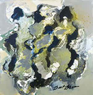 Bert Braam - Acryl op doek, Abstracte compositie verkocht voor € 1!