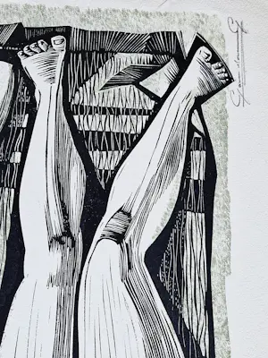 Gerard Gaudaen - grote in 1959 gemaakte Hout/Linosnede - het Zonnebad - potloodgesigneerd kopen? Bied vanaf 31!