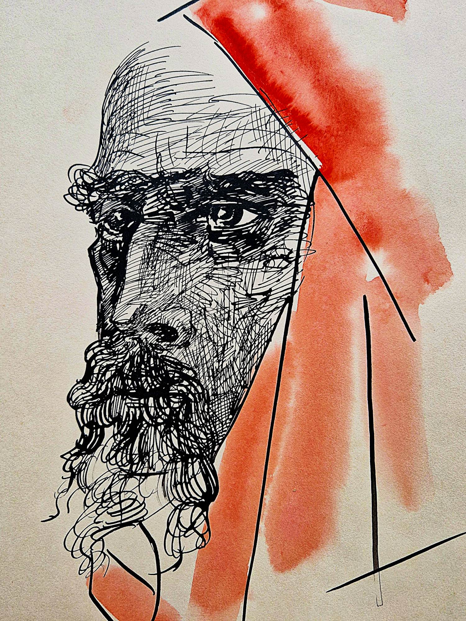 Willem van Konijnenburg - een in 1929 gemaakte kubistische gemengde techniek "Oriëntaalse man" " kopen? Bied vanaf 78!