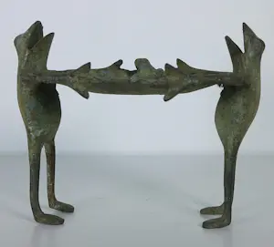 Onbekend - metalen schaaltje met kikkers en lelieblad kopen? Bied vanaf 50!