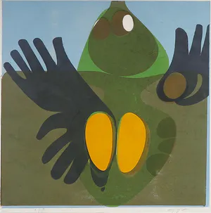 Adrian de Gijzel - Linosnede, Olie op de golven - Ingelijst kopen? Bied vanaf 1!