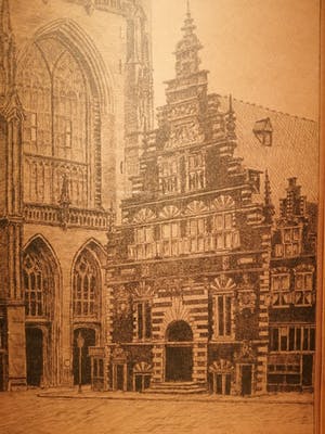 Adriaan Terhell - onder pseudoniem C. de Zeeuw Stadsgezicht "Vleesch Hal, Haarlem" kopen? Bied vanaf 25!